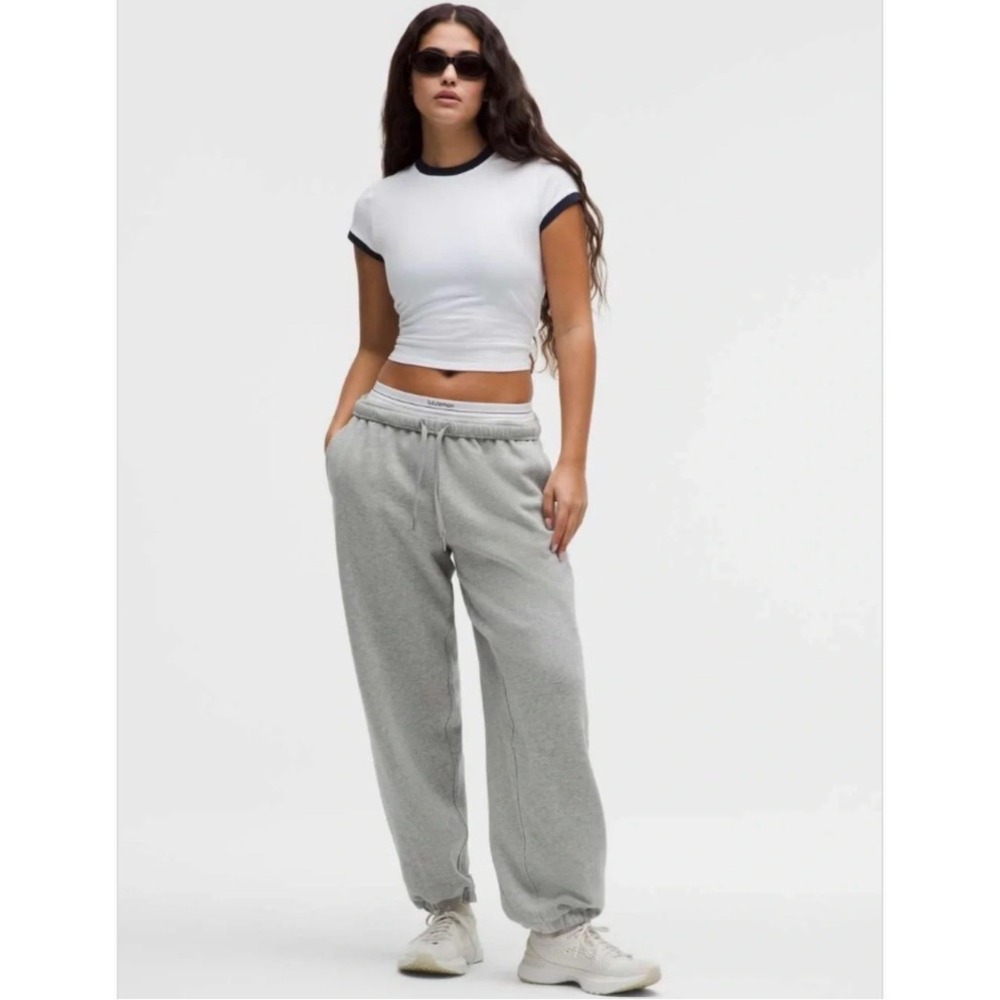 Lululemon Steady State Jogger Women 10 Grey Relaxed Fleece Sweatpants Pockets